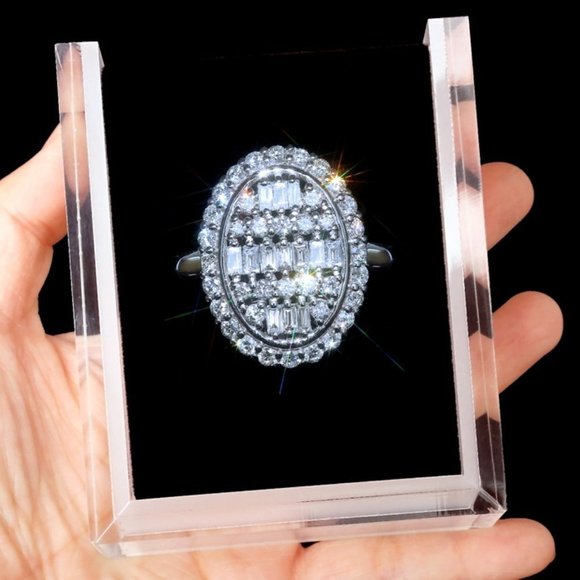 ✨ Big Oval Full Gemstone Zircon Independent Anillos Rings for Women, PD1… - Picture 3 of 5